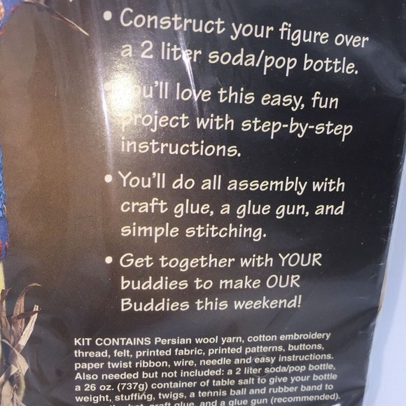 Suzie Scarecrow Dimensions Bottle Buddies Fall Autumn Thanksgiving Halloween - Picture 3 of 10